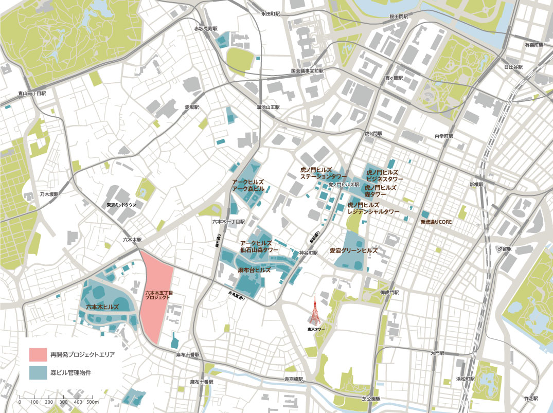 森ビルが都心で手掛ける開発区域